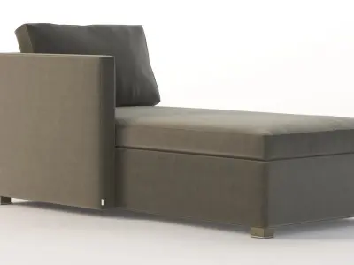 Cane Line Shape Sunbed Sectional Chaise Sofa Module 3D model