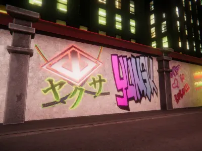Graffiti Unity pack Low-poly 3D model
