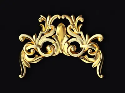 Central decor ornament for furniture 3D model 196
