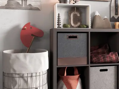 A Large Set Of Decor For A Nursery In Camp Style 3D model