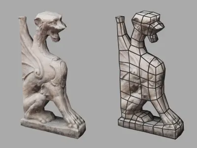 Gargoyle Statue Low-poly 3D model