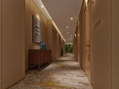 Hotel hallway 3D model