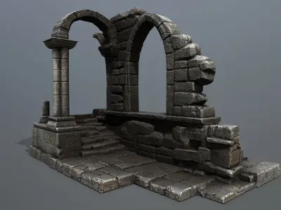 Ruin Gate Low-poly 3D model