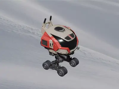 Textured Sci-Fi Rover Vehicle 3D Model Space Exploration Car 3D print model