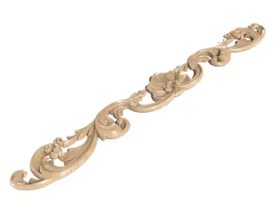 Cartouche-008 shabby chic ornate scroll bracket 3D model