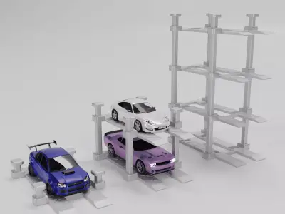 1 64 Scale Modular Car Lift Stackable Diorama  3D Print Files 3D print model
