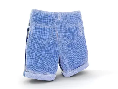 Denim Shorts Model Pack Low-poly 3D model