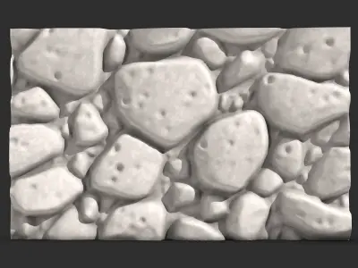 Large Irregular Stone Wall Kit 3D print model