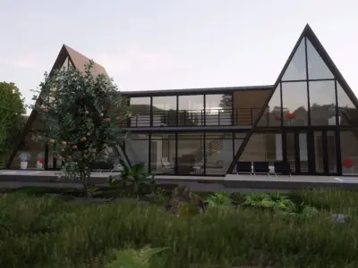 A double frame house 3D model