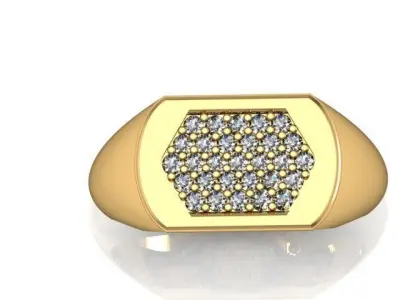  ELEGANT BAND GENTS RING Free 3D print model