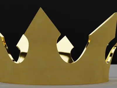 Gold crown 01 Low-poly 3D model