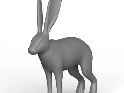 Rabbit Base Mesh Low-poly 3D model