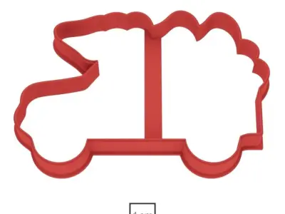 Car with tree cookie cutter for professional Free 3D print model