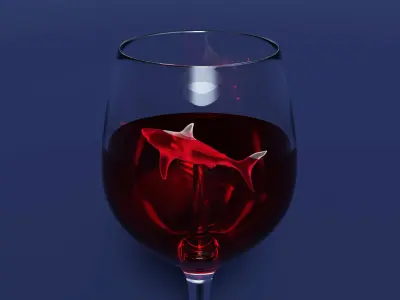Drink Glass - Shark Wine Glass 3D model