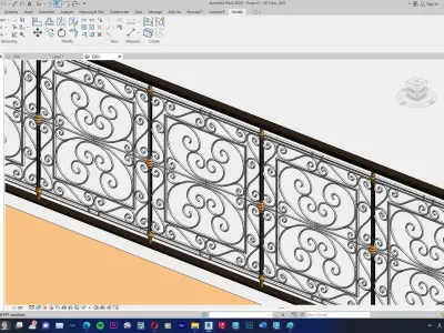 Classic Railing Revit Family type 013 3D model