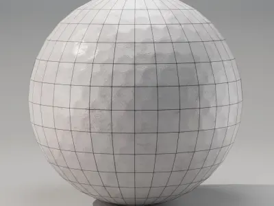 Old white Golf Ball Low-poly 3D model