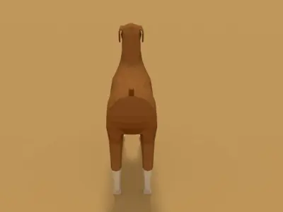 Low Poly Cartoon Boxer Dog Low-poly 3D model