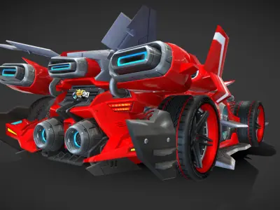 King Race Car 3d Model 3D model