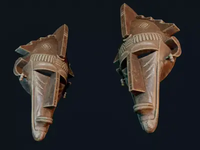 African Decor Mask 5 Low-poly 3D model