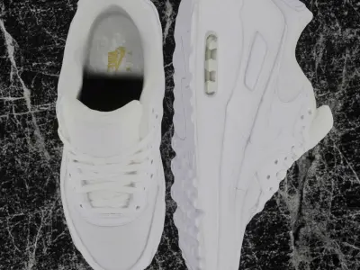 NIKE AIR MAX 90 WHITE 3D SHOES Low-poly 3D model