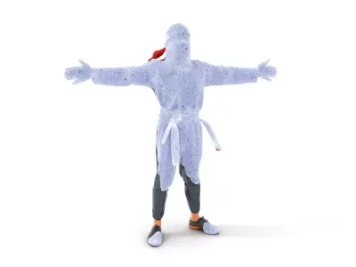 Ninja Character Model Pack with Red Accents Low-poly 3D model