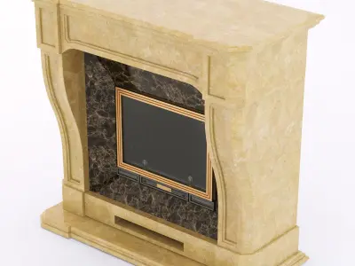 marble fireplace 2 3D model