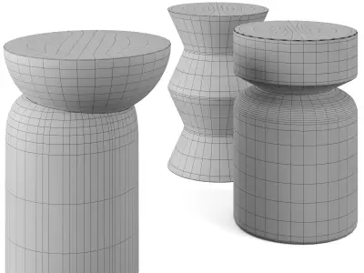 three side table by laredout vol 1 3D model