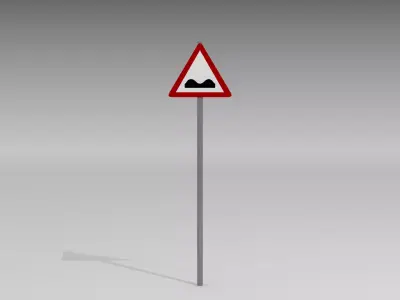 Speed bumps sign 3D model