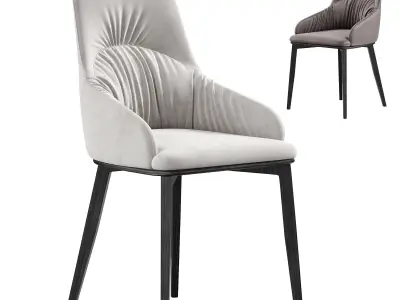 Modern Upholstered Dark Gray Chair 3D model