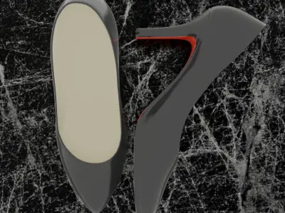 CHRISTIAN LOUBOUTIN HIGH HEELS STILETTO 3D SHOES Low-poly 3D model