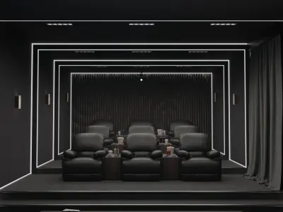 Luxury home theater 3D model