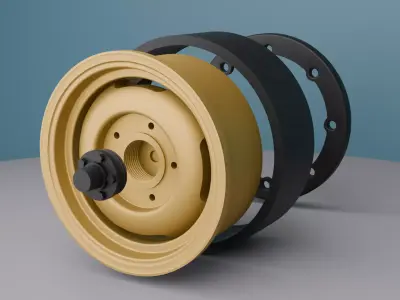 RC Camel Trophy Beadlock Rims with caps 3D print model