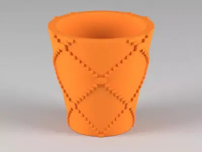 miniature flower pot 02 3D print model