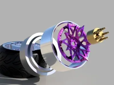 SKF NIKA rims with YOKOHAMA ADVAN tires 1-24 scale 3D print model