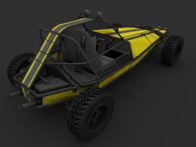 Dune Buggy Low-poly 3D model