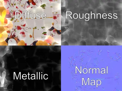 Art Nouveau Decorative Vase with Floral Motifs model pack Low-poly 3D model