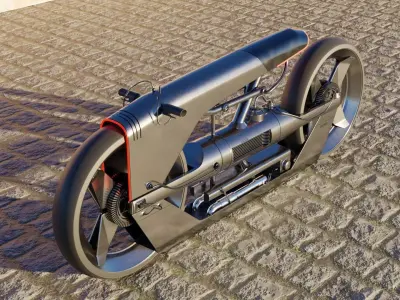 Futuristic motorcycle 3D model