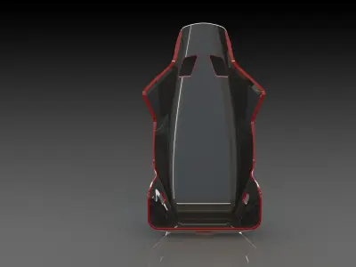 BLACK AND RED RACING SEAT 3D model
