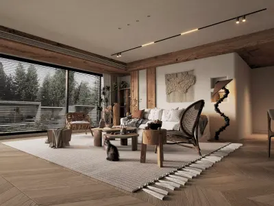 Classic Sitting Room Low-poly 3D model