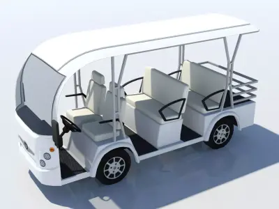 Electric Buggy Golf Cart Utility Low-poly 3D model