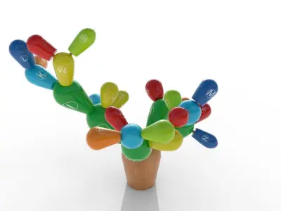 Cactus decorative toy  Low-poly 3D model