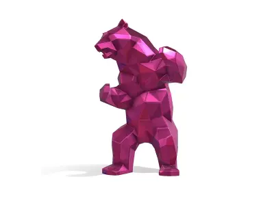 bear low poly 3D print model