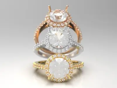 Eternal Radiance Halo Ring Set 3D print model