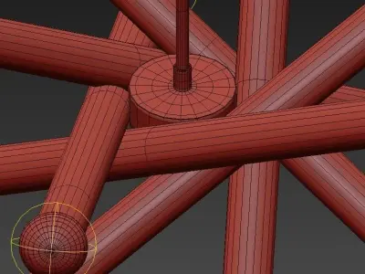 Vortice modern brass starburst chandelier 3D model