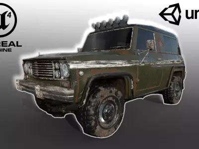 army utility vehicle Low-poly 3D model