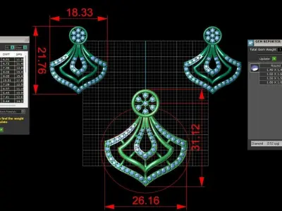 Rose Gold Diamond Pendant 3D Print Model 3D print model order