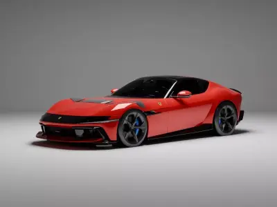 Ferrari 12 Cilindri Competizione Concept Low-poly 3D model
