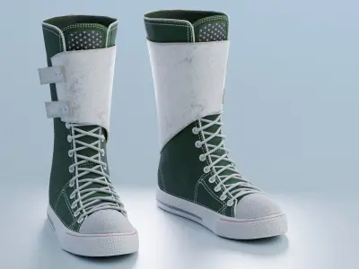 Game-Ready Converse Style Boots Low-poly 3D model