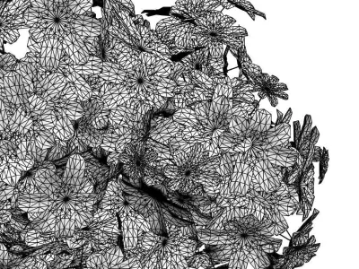 Young tree in white pot 3D model