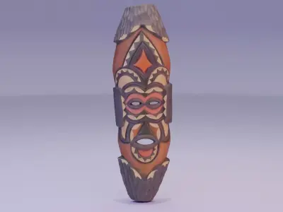 African Mask 07 high-poly 3D model